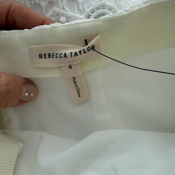 Rebecca Taylor white textured pencil midi skirt size 4 - Picture 4 of 6